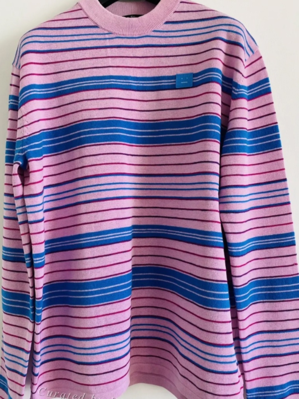 Acne Studios Crewneck w Pink and Blue Stripes